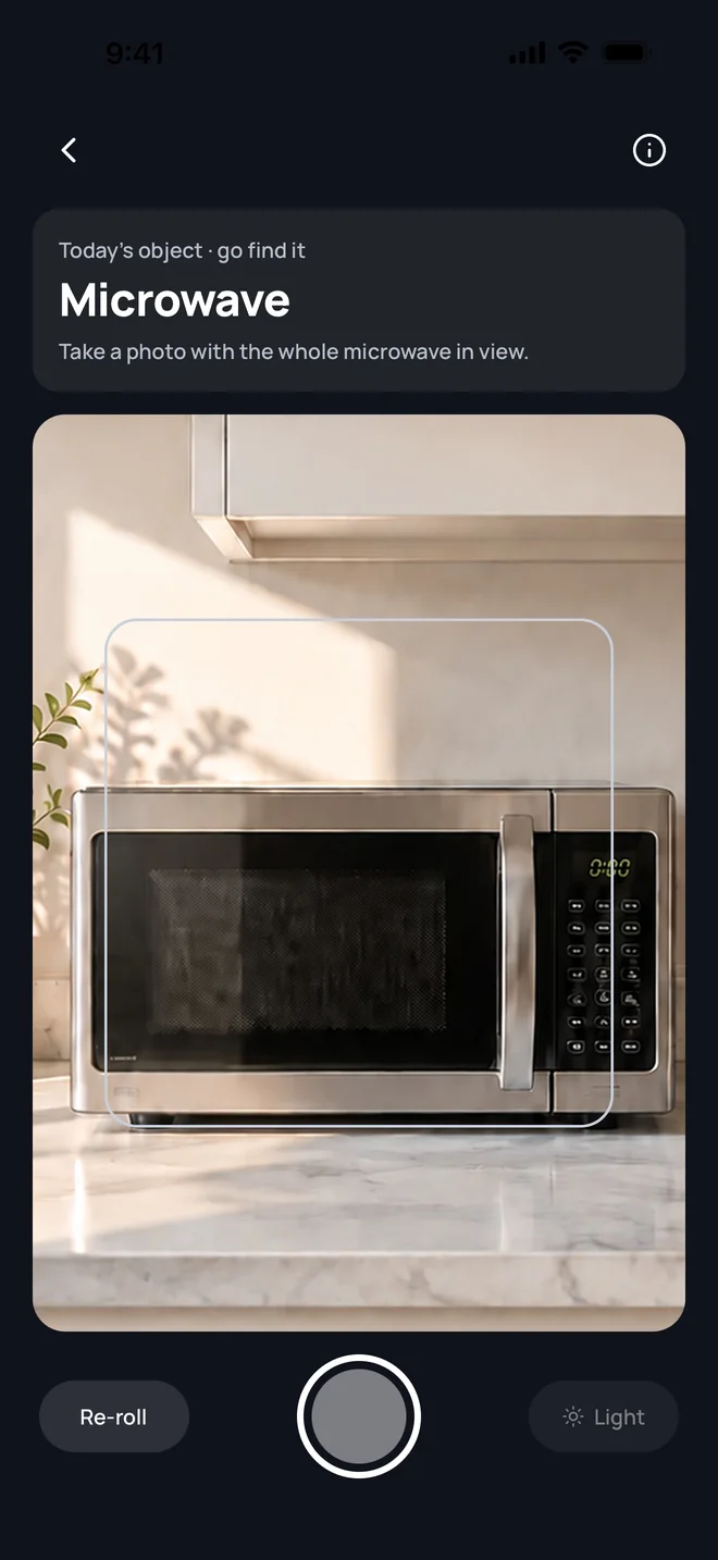 The camera, asking for today's object: the microwave